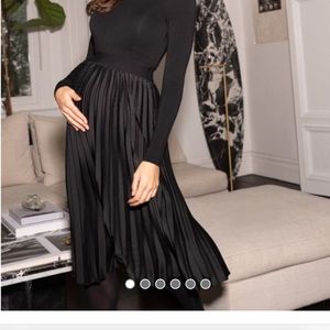 Seraphine Pleated Maternity Skirt - Black - Size 4